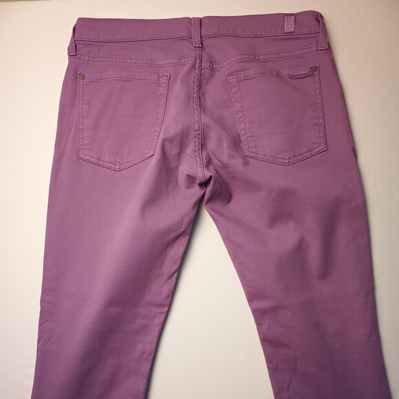7 For All Mankind Jeans Size 32/14 The Skinny Low Rise Purple Color - Picture 4 of 10